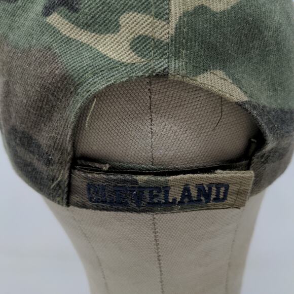 Cleveland Camo Strapback Hat Embroidered Wave Green Brown Blue Spell Out - Picture 7 of 10
